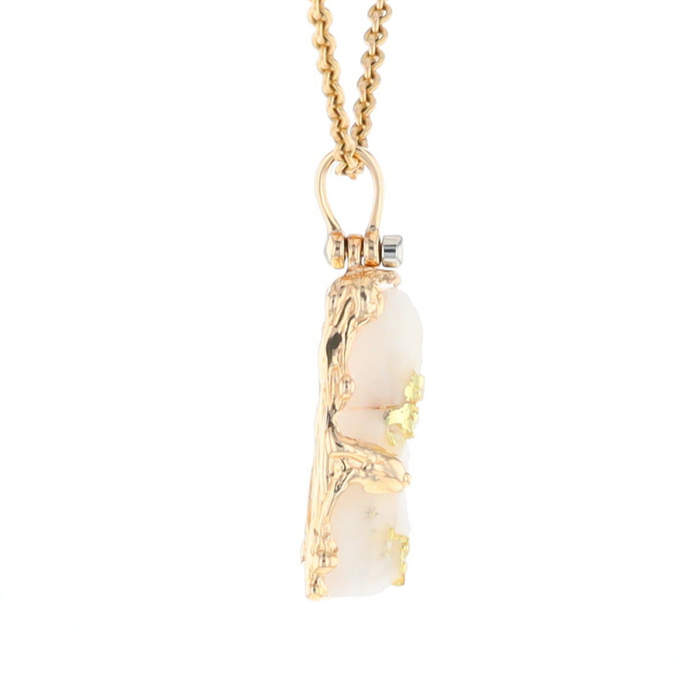 Gold Quartz Freeform Pendant - G1