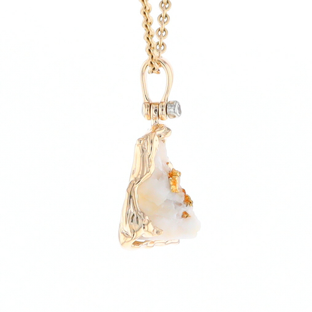 Rough Gold Quartz Free Form Pendant