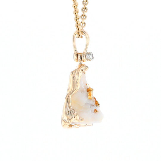 Rough Gold Quartz Free Form Pendant