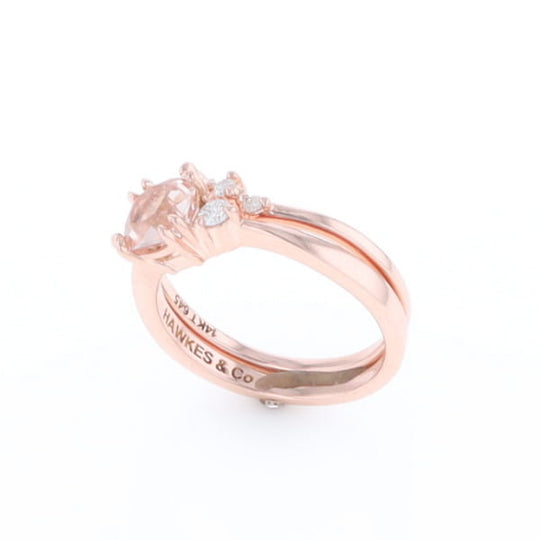 Two Ring Morganite Wedding Set