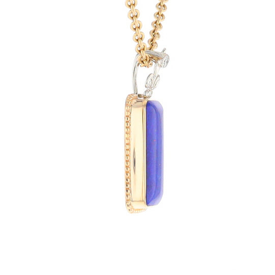 Lapis Milgrain Rectangle Pendant