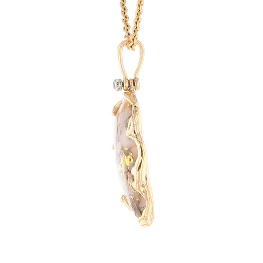 Gold Quartz Freeform Pendant (G2)