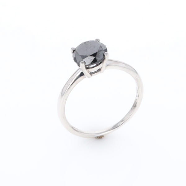Black Diamond Solitaire Ring