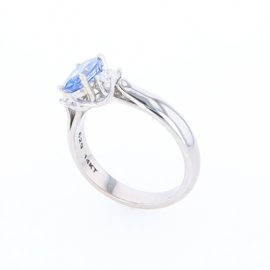 Ceylon Sapphire Three-Stone Trellis Ring