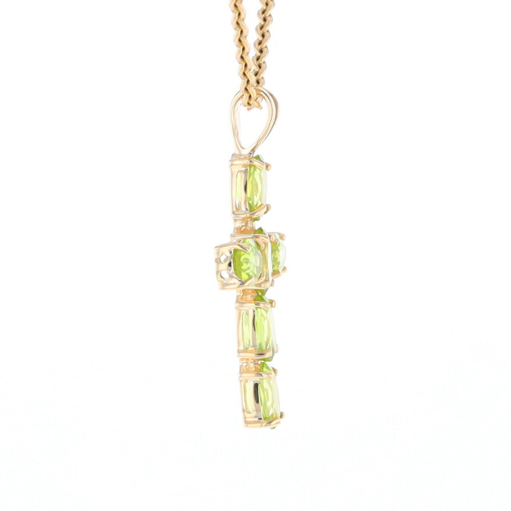 Oval Peridot Cross Pendant