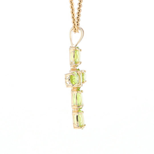 Oval Peridot Cross Pendant