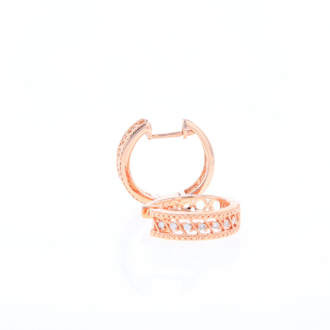 Rose Gold Diamond Hoop Earrings