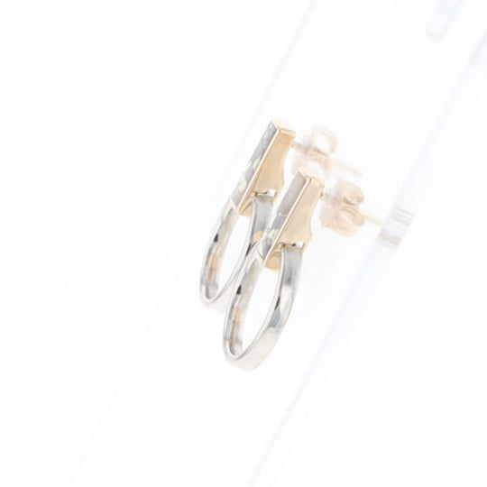 Gold Quartz Rectangle Inlaid Knocker Earrings - G2