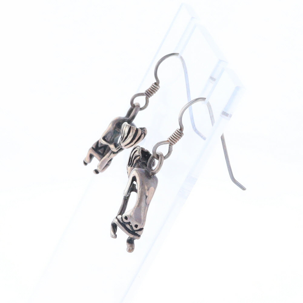 Silver Kokopelli Dangle Earrings