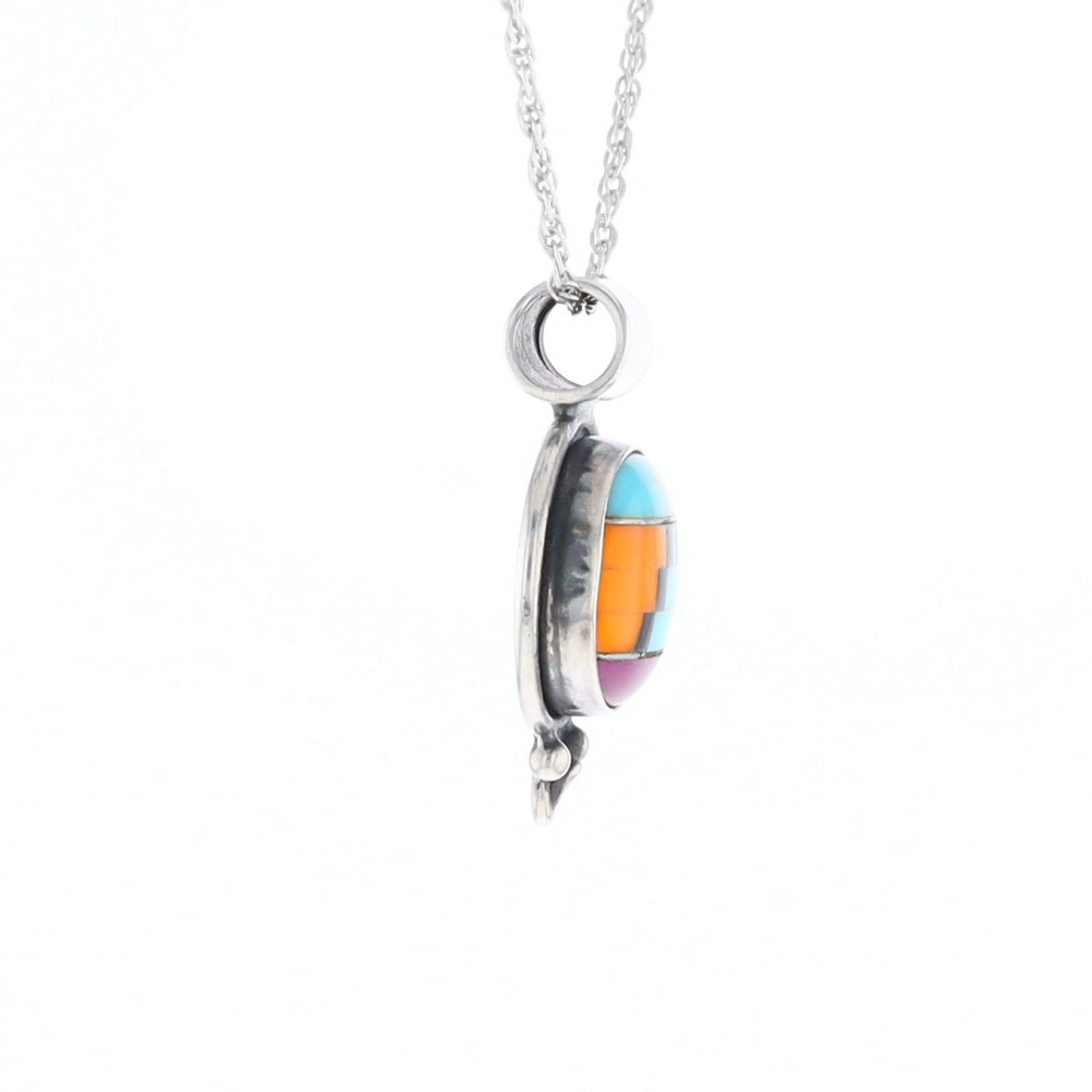 Native American Multi-Stone Oval Pendant