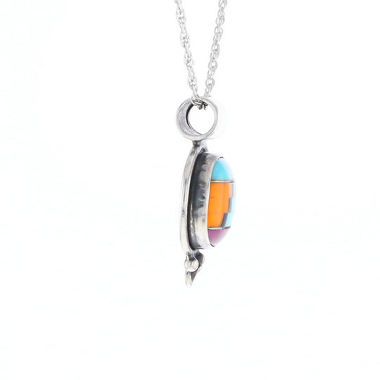 Native American Multi-Stone Oval Pendant