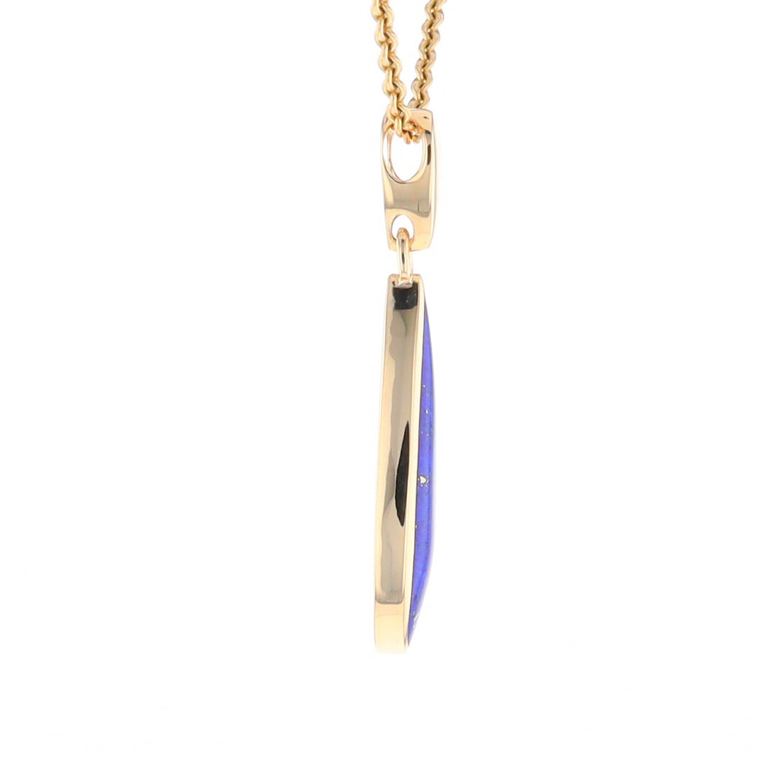 Lapis Tear Drop Inlaid Design Pendant