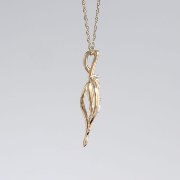 Round Opal & Diamond Heart Necklace