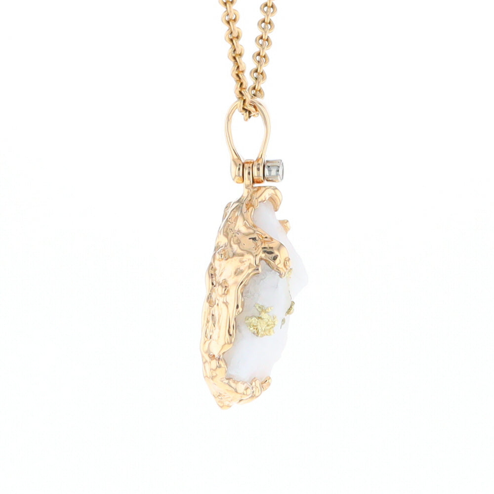 Rough Gold Quartz Freeform Pendant