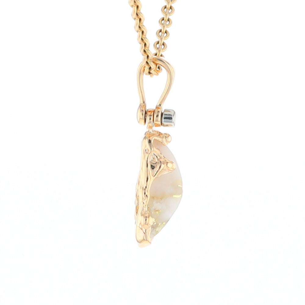 Gold Quartz Free Form Pendant