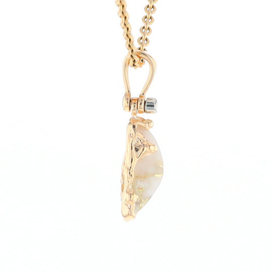 Gold Quartz Free Form Pendant