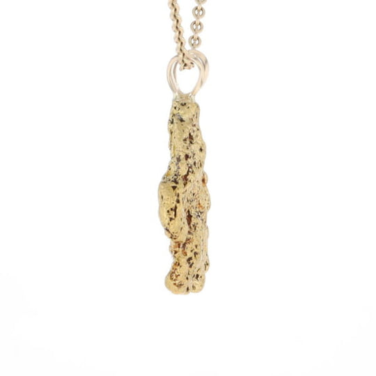 Gold Natural Nugget Flat Pendant