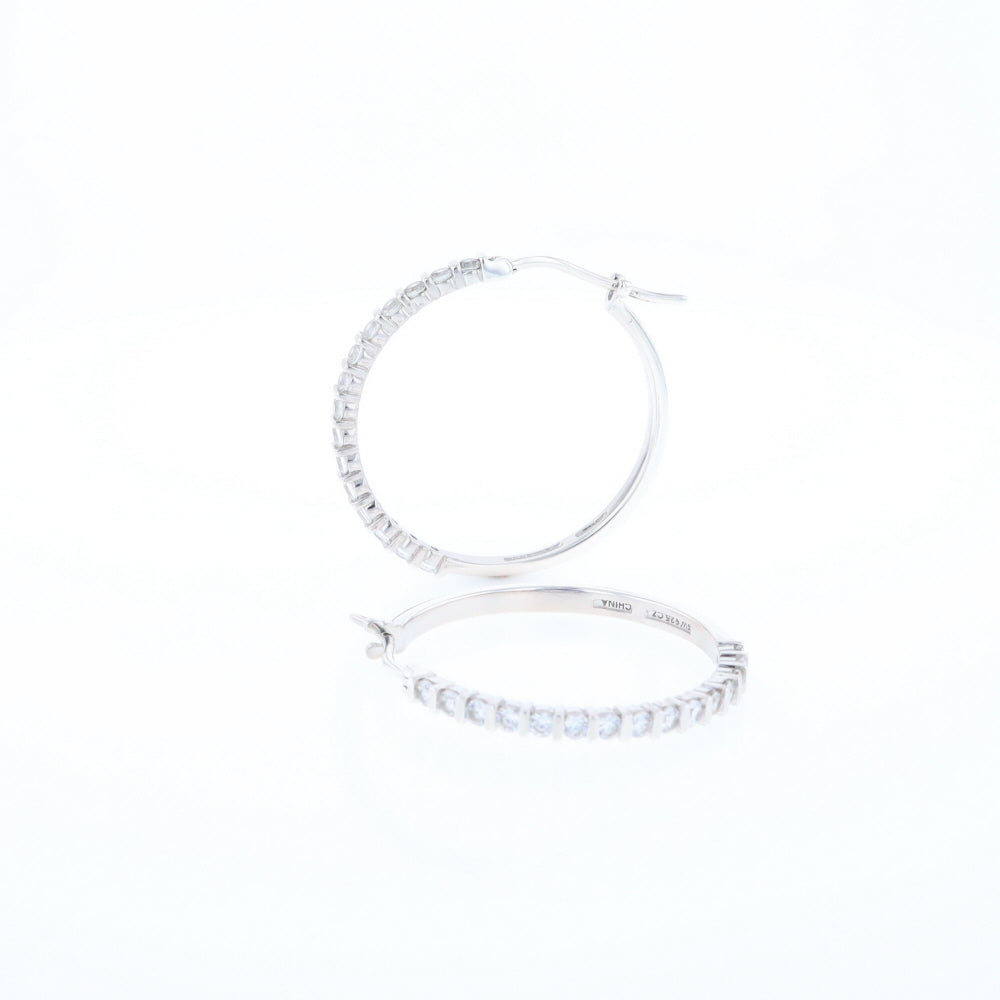 Cubic Zirconia Hoop Earrings