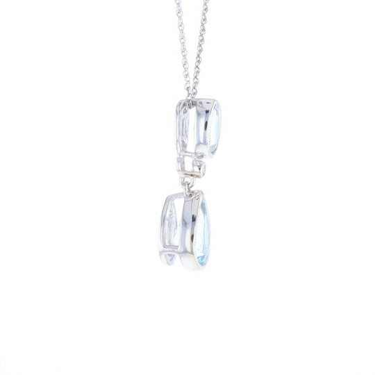 Oval and Pear-Shaped Aquamarine Pendant