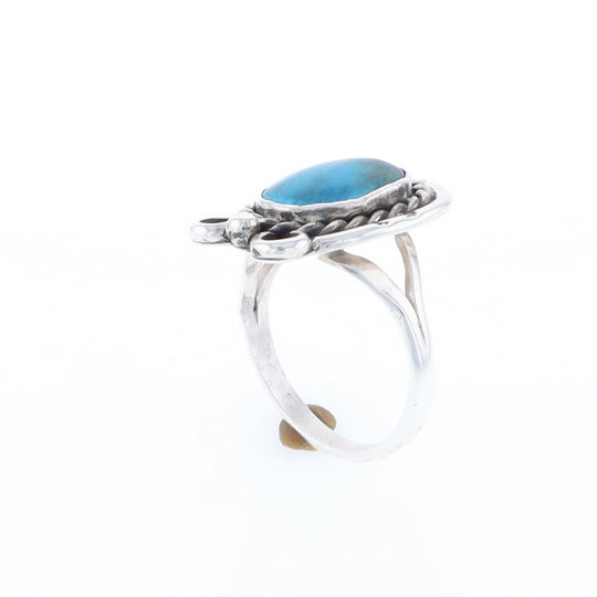 Native Turquoise Rope Design Ring