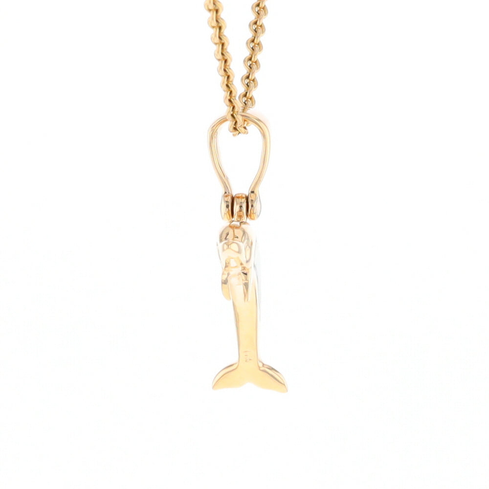 Gold Quartz Dolphin Pendant - G2