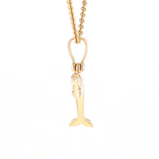 Gold Quartz Dolphin Pendant - G2