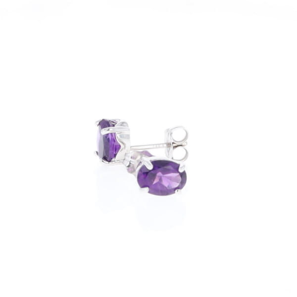 Oval Amethyst Stud Earrings