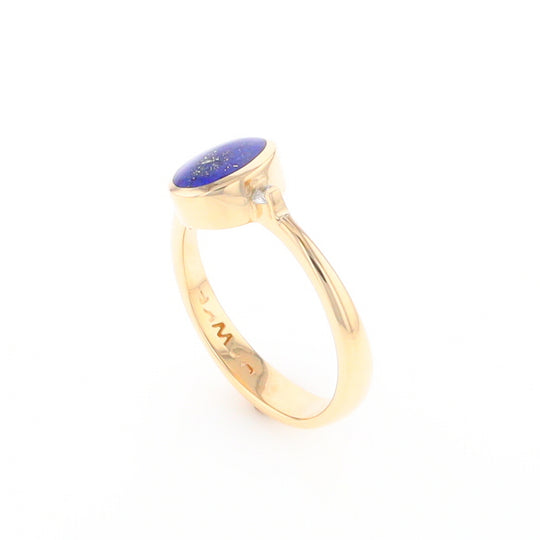 Oval Lapis Diamond Ring