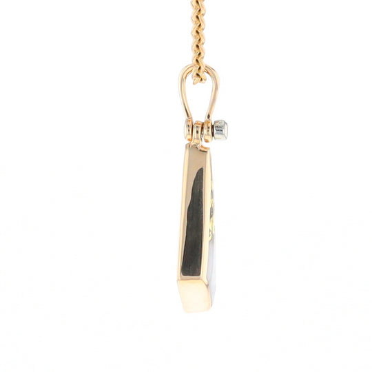 Triangular Gold Quartz Pendant - G2