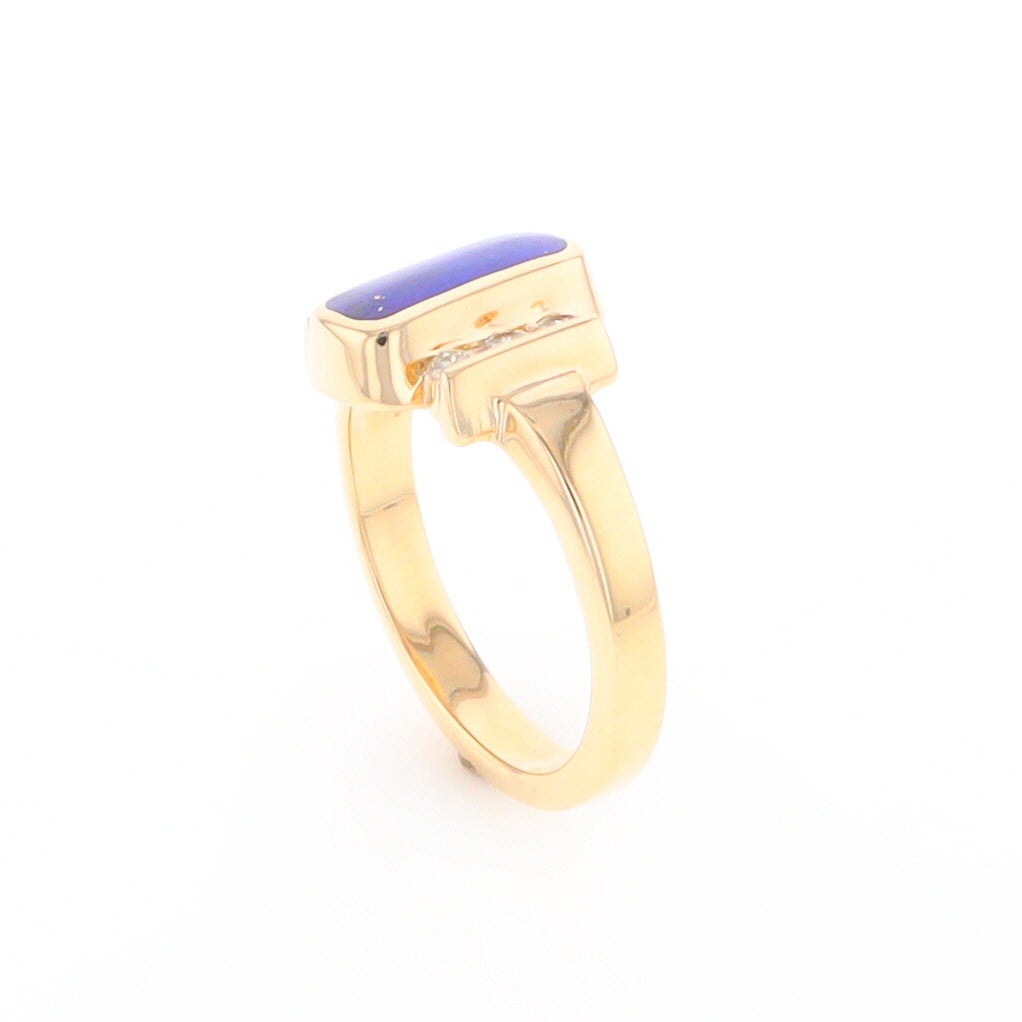 Lapis 0.24ctw Diamond Ring