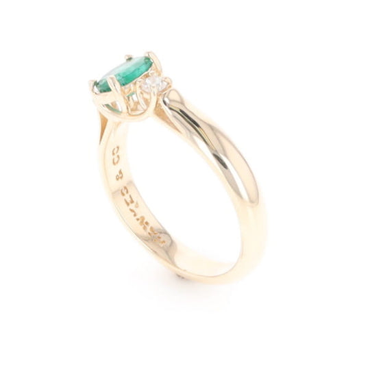 Emerald Three-Stone Trellis Ring