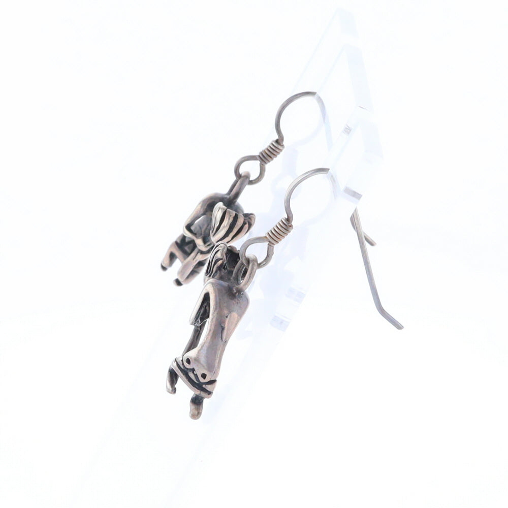 Silver Kokopelli Dangle Earrings