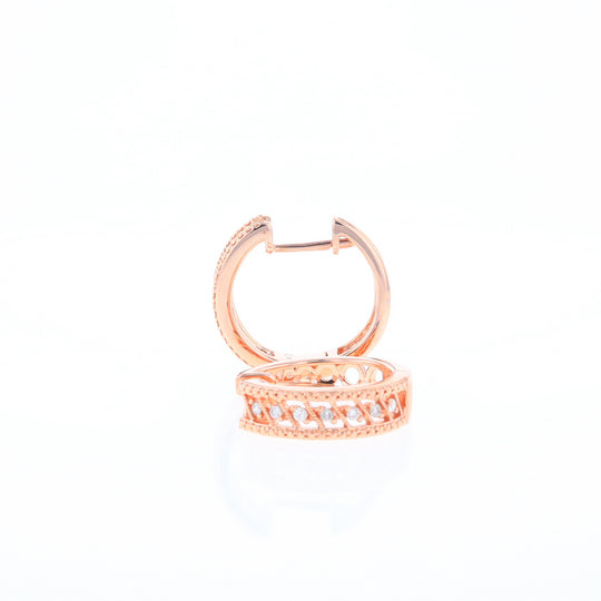 Rose Gold Diamond Hoop Earrings