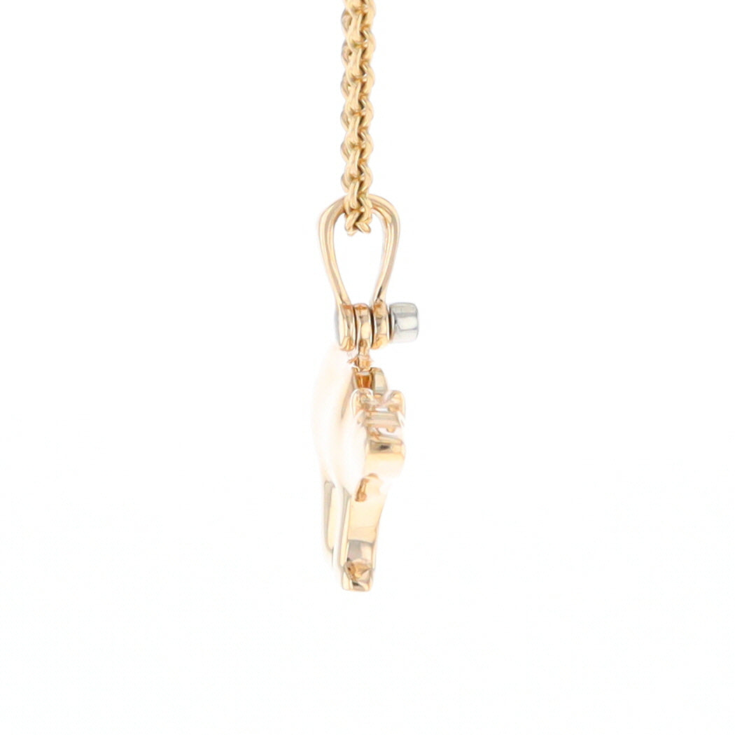 Gold Quartz Inlaid Polar Bear Pendant