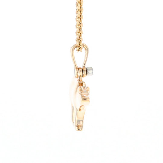 Gold Quartz Inlaid Polar Bear Pendant