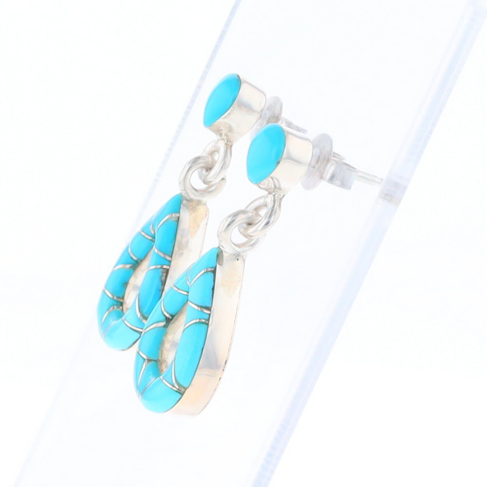 Native American Turquoise Teardrop Earrings