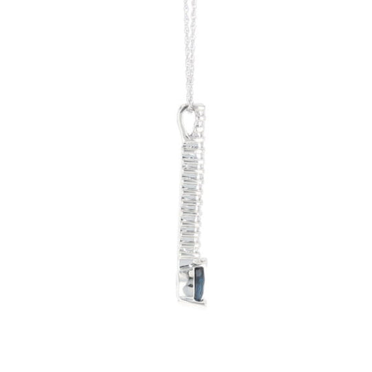 Pear Blue Sapphire Drop Pendant