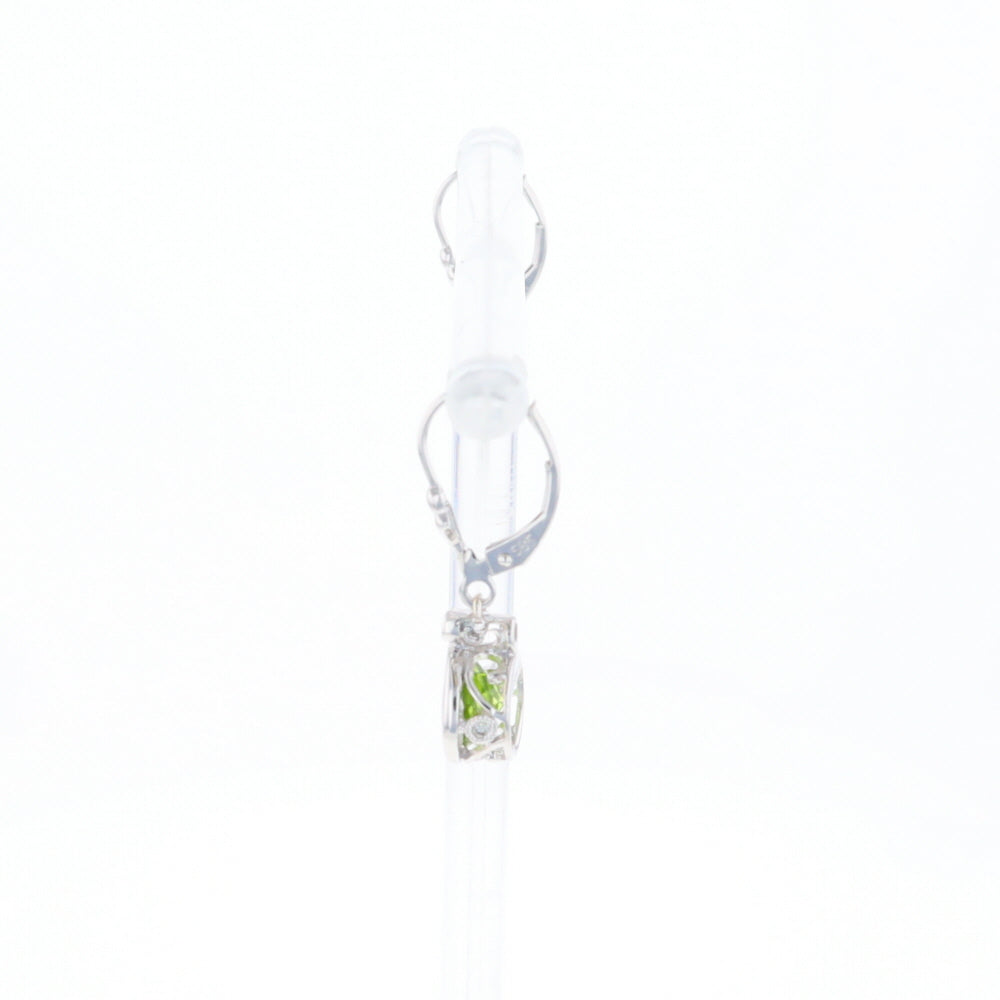 Peridot Dangle Earrings with Diamond Accents