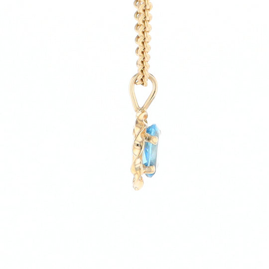 Blue Topaz Twisted Frame Pendant