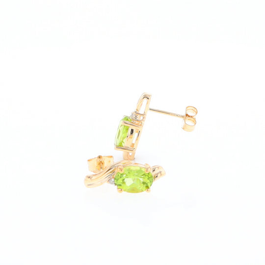 Peridot Ribbon Stud Earrings