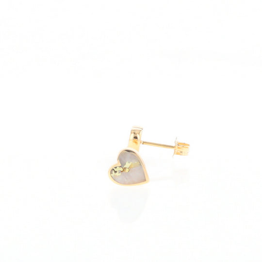 Gold Quartz Heart Stud Earrings - G2