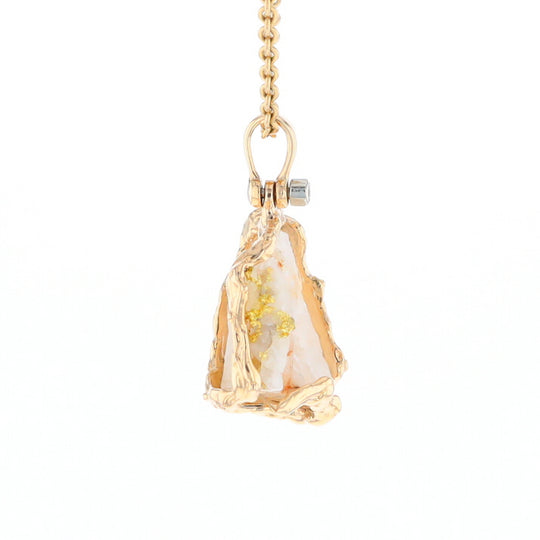 Rough Gold Quartz Freeform Pendant