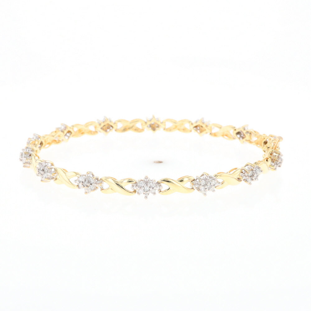 Diamond Cluster & Infinity Link Tennis Bracelet