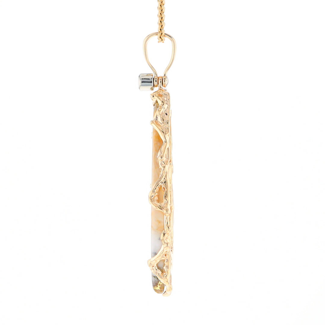 Gold Quartz Freeform Pendant (G3)