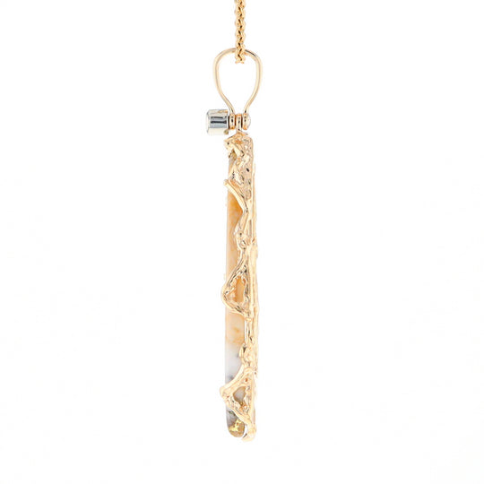 Gold Quartz Freeform Pendant (G3)