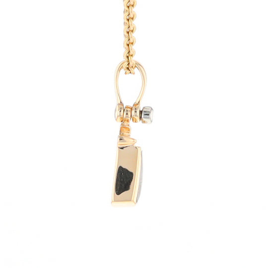 Gold Quartz Banner Shaped Pendant