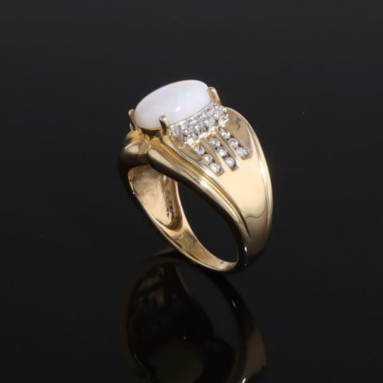 Opal Diamond Channels Ring