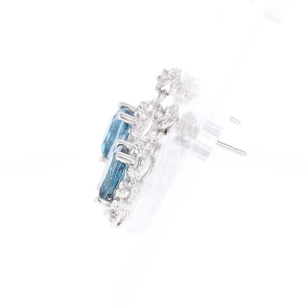 London Blue Topaz in Filigree Setting Dangle Earrings