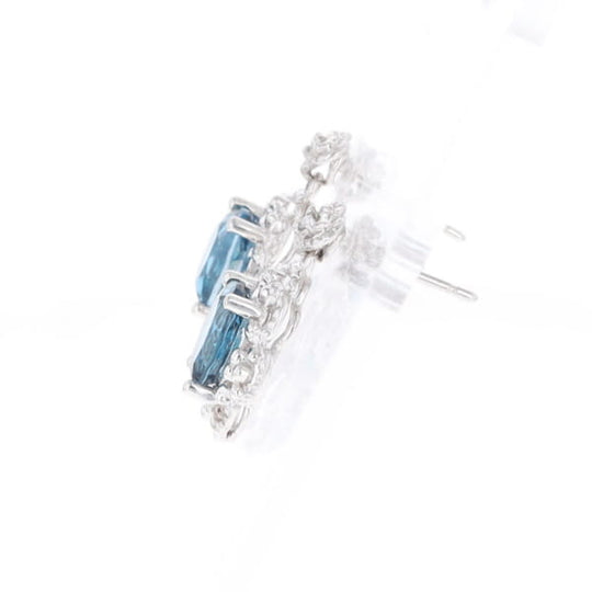 London Blue Topaz in Filigree Setting Dangle Earrings