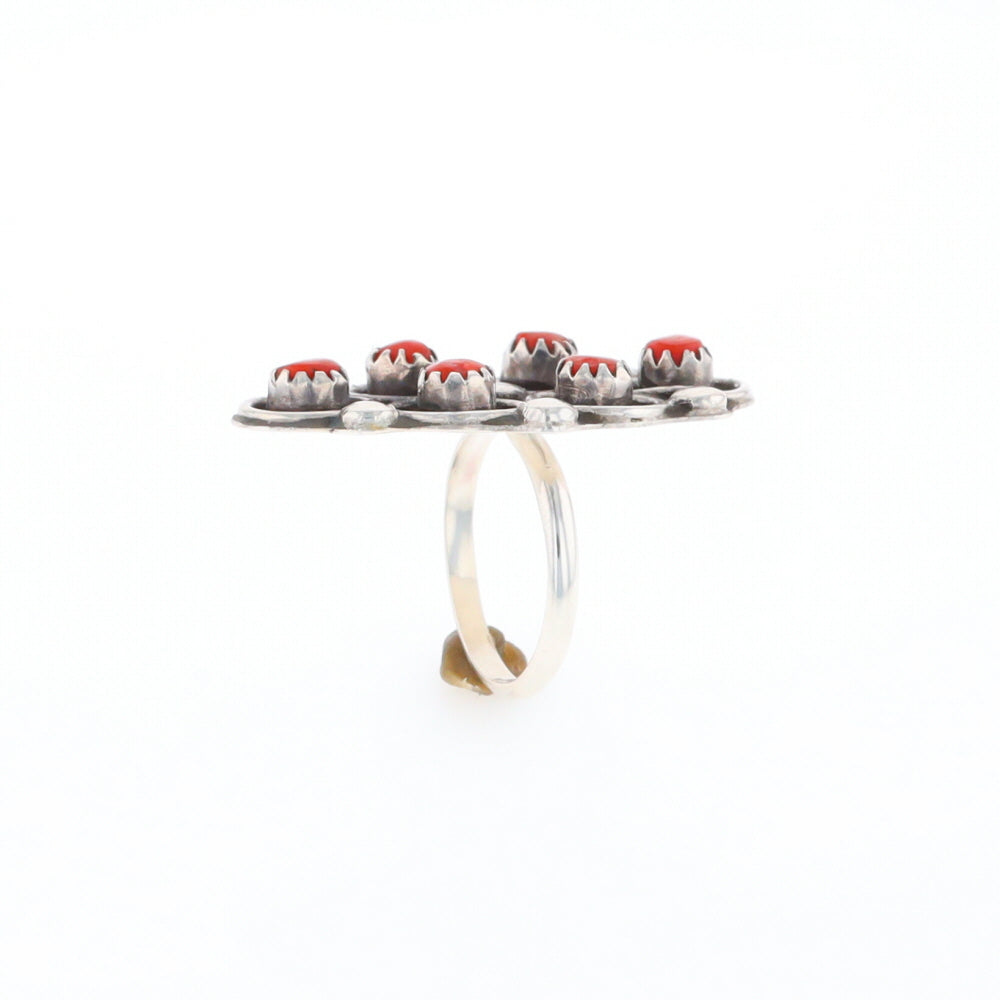 Bezel Set Coral Ring